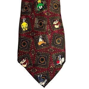 LOONEY TUNES Character Maroon Neck Tie